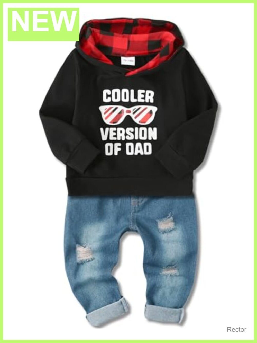 Toddler Boy 2pc Hoodie and Ripped Denim Pants Set
